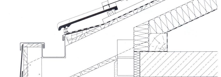 Diseño para colocar un canalón empotrado